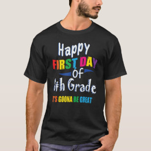 Happy First Day of 8th Grade Regenbogen Funny Back T-Shirt