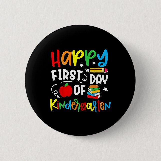 Happy First Day Of Kindergarten Back To School Tea Button (Vorderseite)