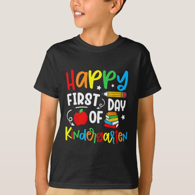 Happy First Day Of Kindergarten Back To School Tea T-Shirt (Vorderseite)