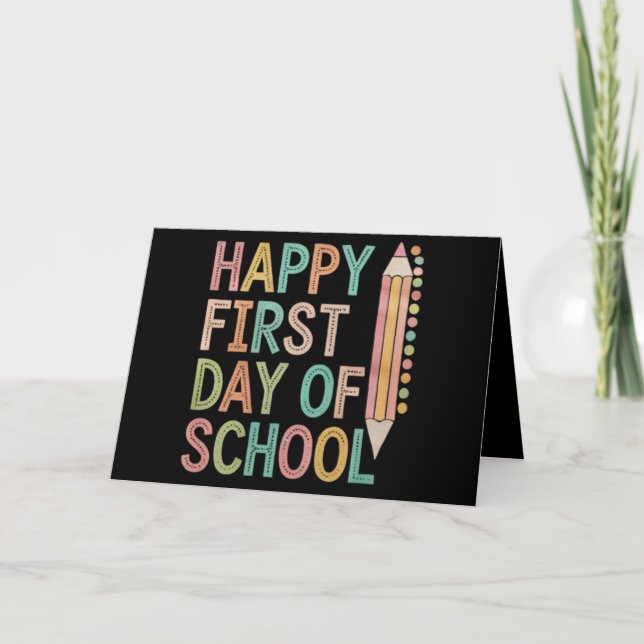Happy First Day of School Back to School Ankündigung (Vorderseite)