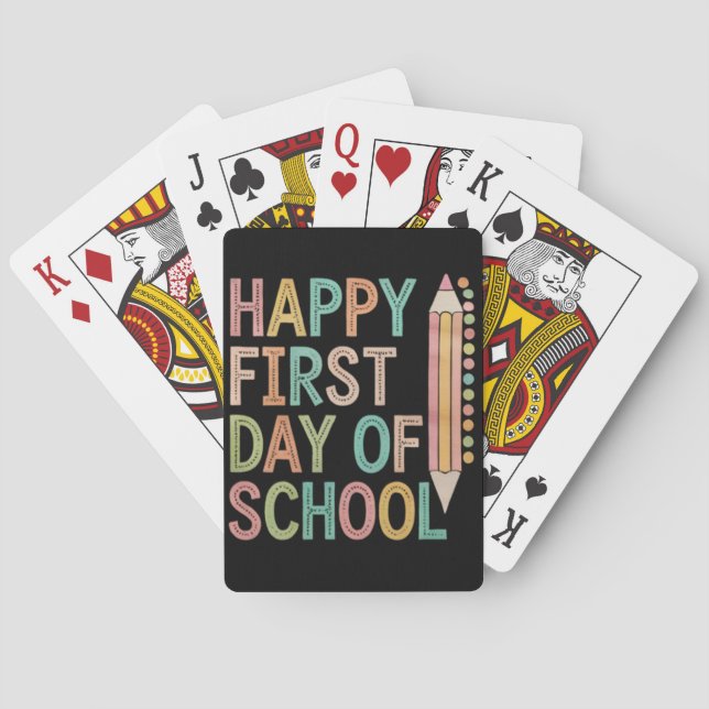 Happy First Day of School Back to School Spielkarten (Rückseite)