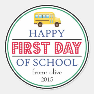 Happy First Day of School Bus Sticker (rot)