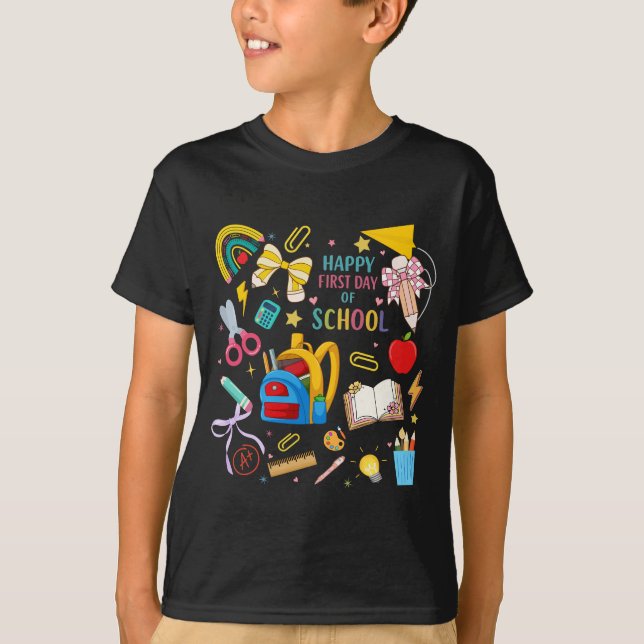 Happy First Day Of School Cute Preppy school T-Shirt (Vorderseite)