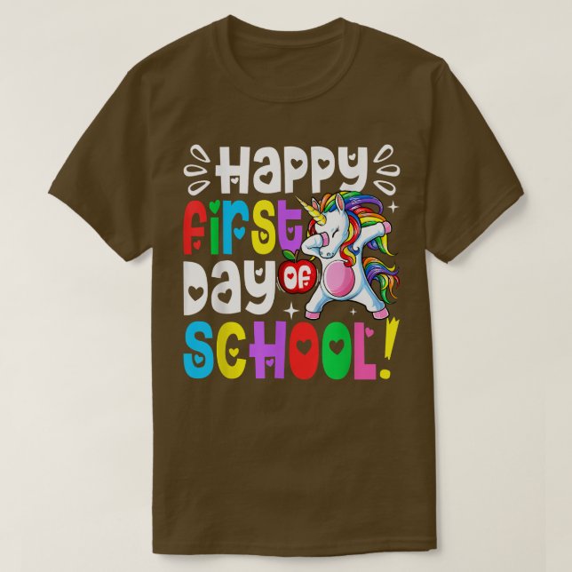 Happy First Day Of School Dabbing Unicorn Women Gi T-Shirt (Design vorne)