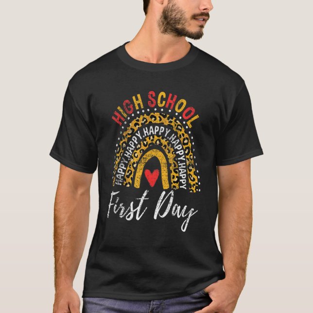Happy First Day Of School High School Teacher Vint T-Shirt (Vorderseite)