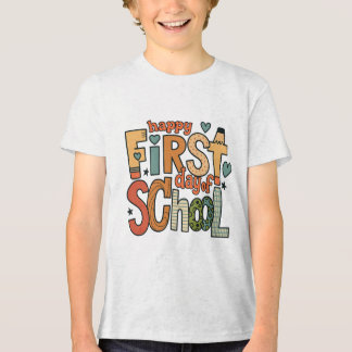 Happy first day of school retro png Tri-Blend shirt