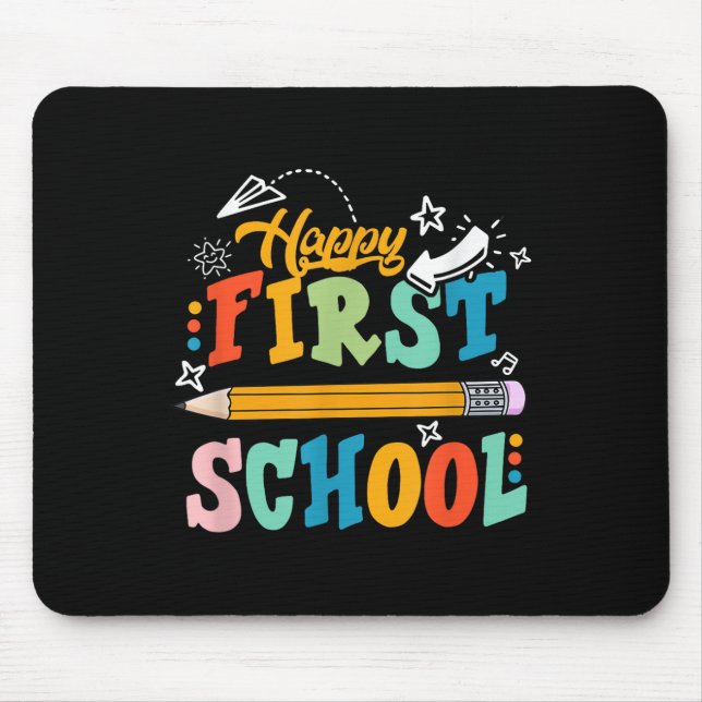 Happy First Day Of School Teacher Student Kid Back Mousepad (Vorne)
