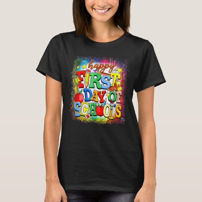Happy First Day Of School Welcome Back To School K T-Shirt (Vorderseite)