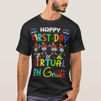 Happy First Day of Virtual 5. Grade Apfelmaske Sc T-Shirt
