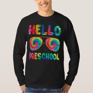 Happy First Day School Hallo Vorschule Gefärbte Kr T-Shirt