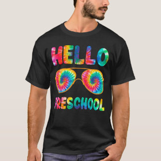 Happy First Day School Hallo Vorschule Gefärbte Kr T-Shirt