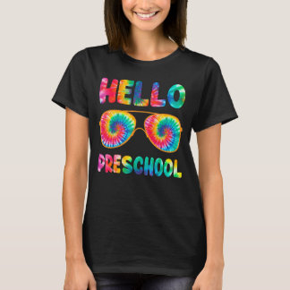 Happy First Day School Hallo Vorschule Gefärbte Kr T-Shirt