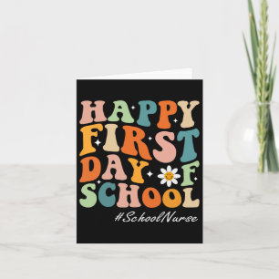 Happy First Day School Krankenschwester Groovy Ret Karte