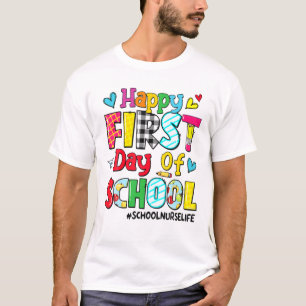 Happy First Day School Krankenversicherung Leben z T-Shirt