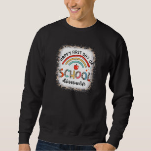 Happy First Day School Leopard Rainbow Libraria Sweatshirt