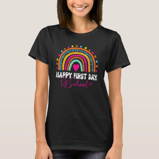 Happy First Day School Regenbogen Willkommen zurüc T-Shirt