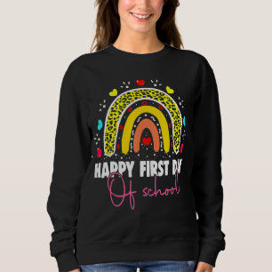 Happy First Day School Teacher Baby Herz zurück Sweatshirt