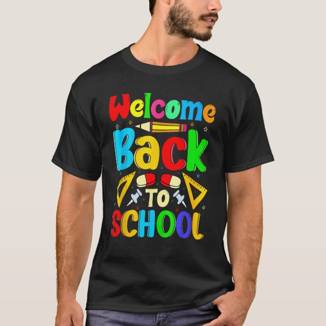 Happy First Day School Welcome Back To School Cute T-Shirt (Vorderseite)