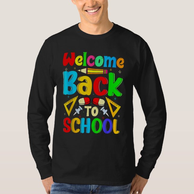 Happy First Day School Welcome Back To School Cute T-Shirt (Vorderseite)