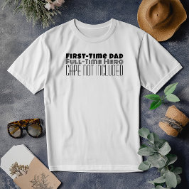Happy First Father's Day Black Letter Spaß T-Shirt