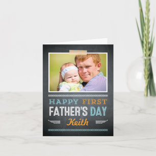 Happy First Fathers Day Photo Card Karte