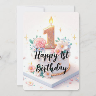 Happy First Geburtstag Feiertagskarte