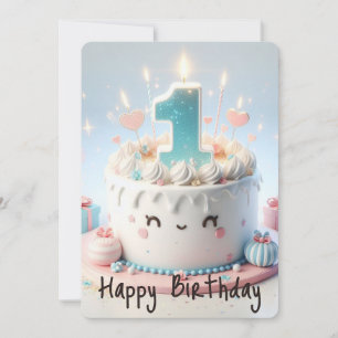 Happy First Geburtstag Feiertagskarte