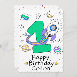 Happy First Geburtstag Feiertagskarte