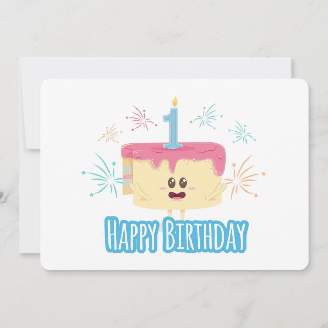 Happy First Geburtstag Feiertagskarte (Vorderseite)