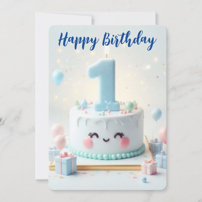 Happy First Geburtstag Feiertagskarte (Vorderseite)