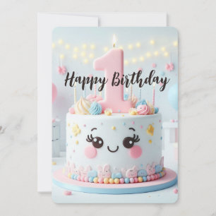 Happy First Geburtstag Feiertagskarte