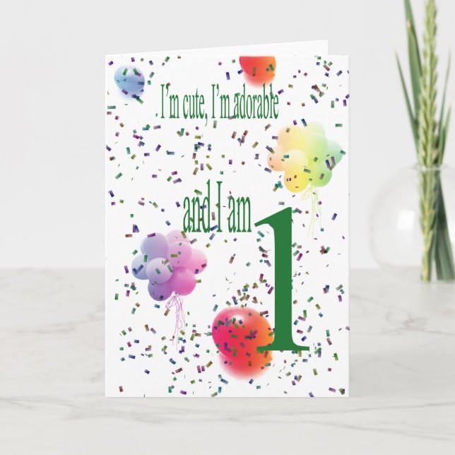 Happy First Geburtstag Karte (Vorderseite)