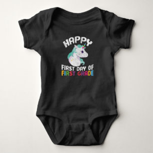 Happy First Grade School Lehrer Kinder Crew Unicor Baby Strampler