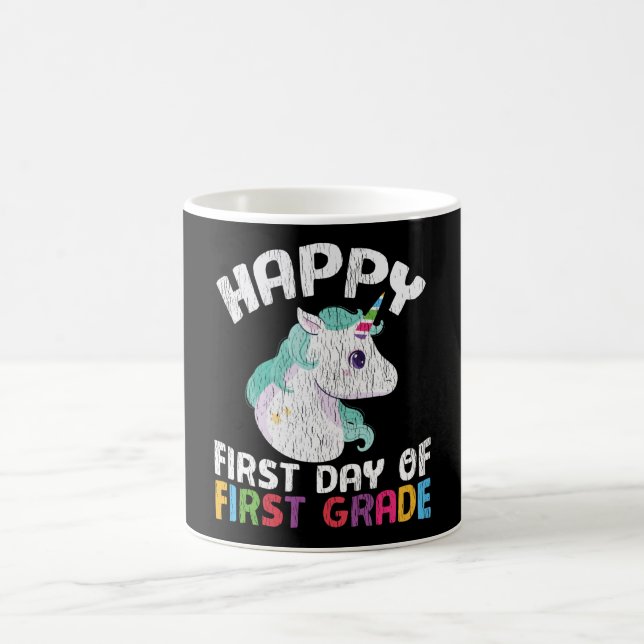 Happy First Grade School Lehrer Kinder Crew Unicor Kaffeetasse (Mittel)