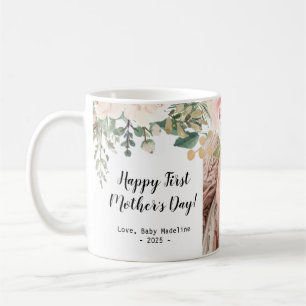 Happy First Mother Day Foto floral Kaffeetasse