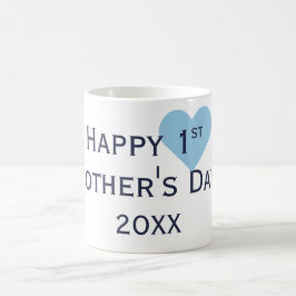 Happy First Mother Day Navy & Light Blue Tasse