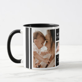 Happy First Mother's Day 5 Foto Collage Black Tasse