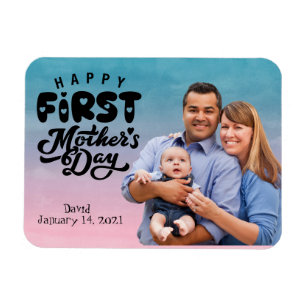 Happy First Mother's Day Custom Foto Magnet