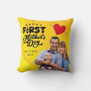 Happy First Mother's Day Custom Throw Kissen