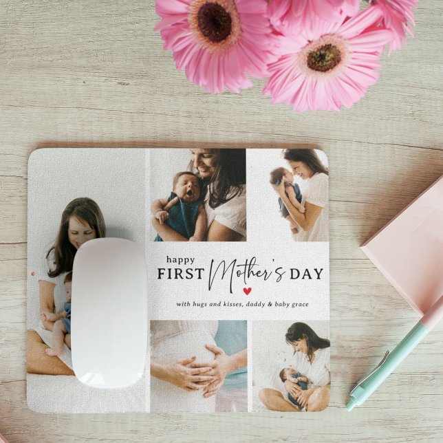 Happy First Mother's Day' Foto Collage Keepake Mousepad (Von Creator hochgeladen)
