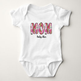 happy first mothers day '' mom'' baby strampler