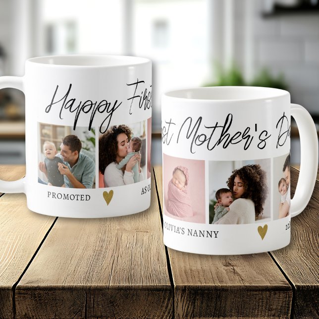 Happy First Mothers Day Nanny 5 Photo Collage Kaffeetasse (Von Creator hochgeladen)