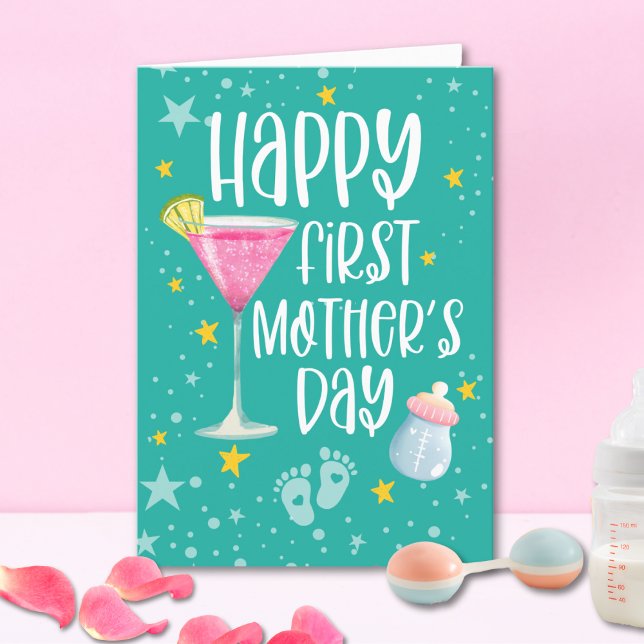 Happy First Mother's Day Niedlich Modern Karte (Von Creator hochgeladen)