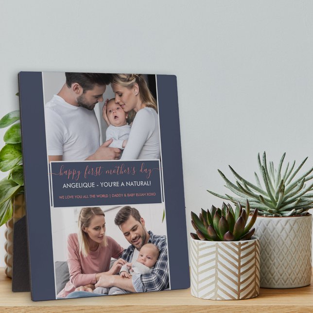 Happy First Mthers Day - 2 Foto Personalisiert Fotoplatte (Von Creator hochgeladen)