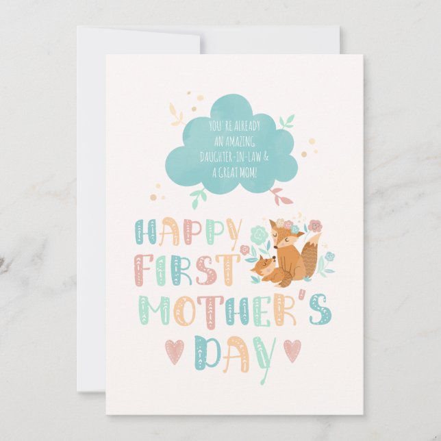 Happy First Mthers Day für Daughter-Schwiegertocht Karte (Vorderseite)