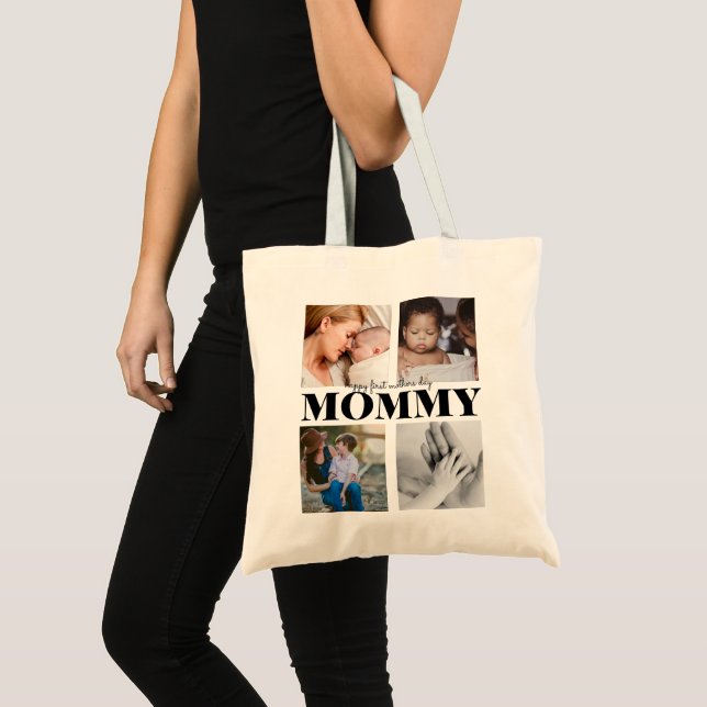 ''Happy first mthers day mommy'' 4 Foto Tote Bag Tragetasche (Vorderseite (Produkt))