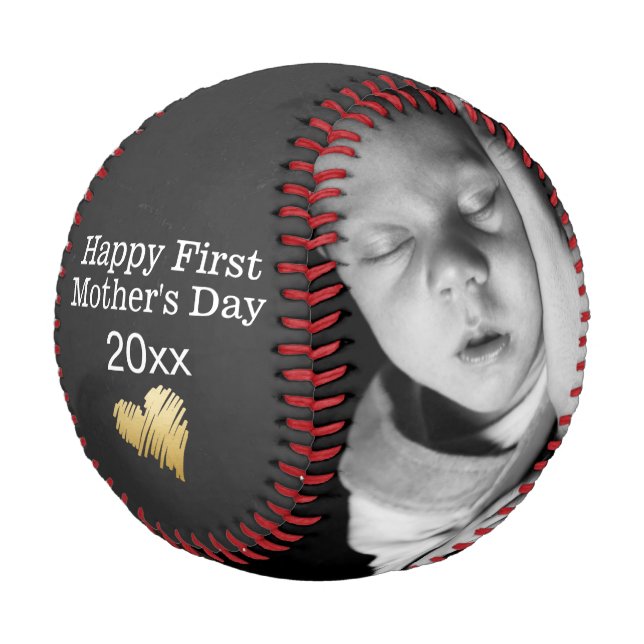 Happy First Mthers Day Personalisiert One a Kind Baseball (Schrägansicht)