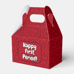 Happy First Period Party Niedlich Red Tampon Pad Geschenkschachtel