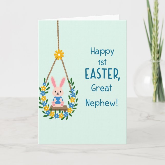 Happy First Spring Great Nephew Card Karte (Vorderseite)