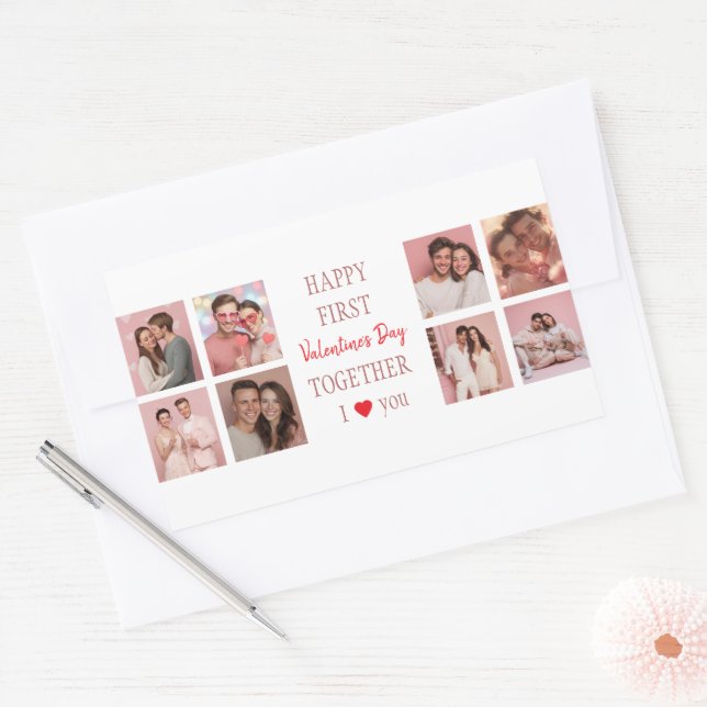 Happy First Valentine's Day Together Aufkleber Fot (Umschlag)